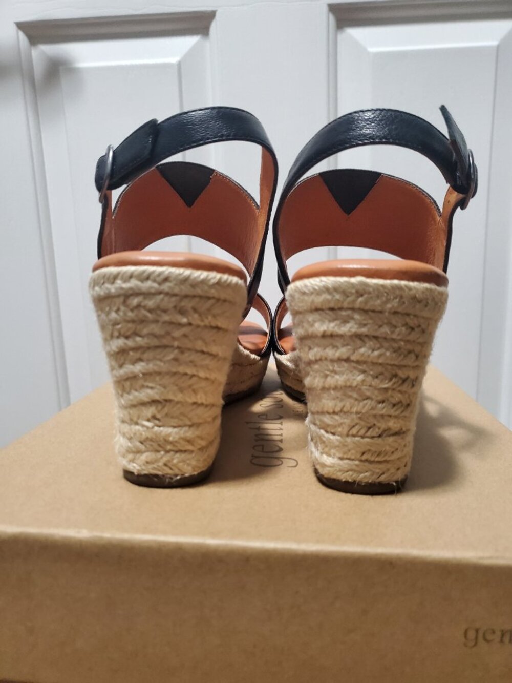 Gentle Souls Kara Black Espadrille Wedge Sandal | 8.5 - Picture 3 of 6